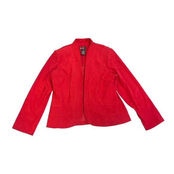R&K Originals Vintage Jacket Red Velvet Faux Suede 14 Career Christmas Holiday - Picture 1 of 4